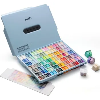 Speciální výtvarná barva HIMI kvašové barvy - Twin Cup Gouache Set - 112 Colours - Blue Edition
