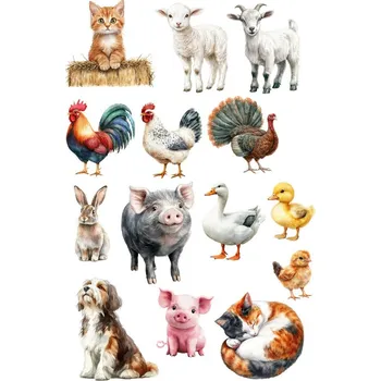 Přisada na vaření a pečení Jedlý papír - Velká zvířecí galerie z farmy A4 Fondánový list