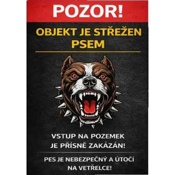 Analogová kamera ⚠️ Cedule Objekt je střežen psem – vstup přísně zakázán (na výšku) - A5 - 15x21 cm / Plast tl. 3 mm