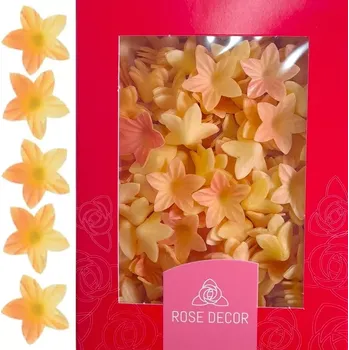 Jedlá dekorace na dort Dekorace oplatková - Květ mini 2 cm žlutý, 400 ks