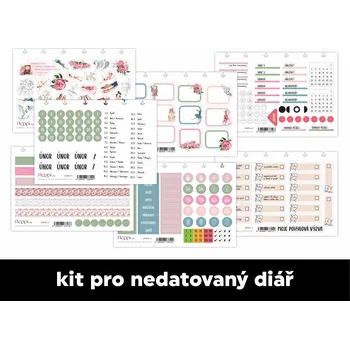 Diář Fleppi Měsíční samolepkový kit - nedatovaný diář | Únor 2026