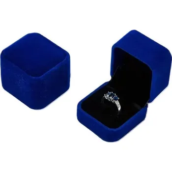 Dárková krabička Dárková krabička sametová prsten/náušnice - Tmavě Modrá