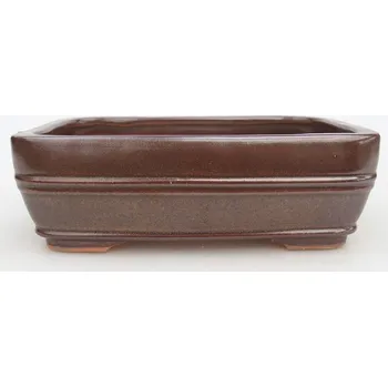 Květináč Keramická bonsai miska 17 x 12 x 5,5 cm hnědá