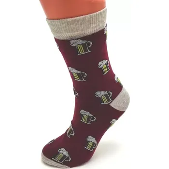 Dámské ponožky Veselé ponožky bordo - sv.šedé - vel. 42 - 46 vel. 43 - 46