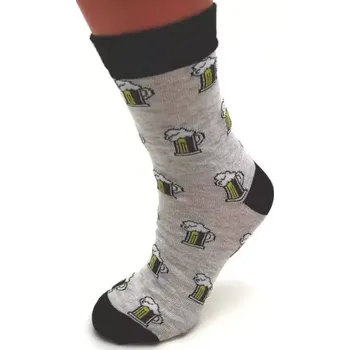 Dámské ponožky Veselé ponožky sv.šedé - černé - vel. 39 - 46 vel. 39 - 42