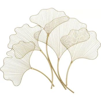 Kovová nástěnná dekorace Glam Leaf 79 cm zlatá