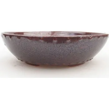 Květináč Keramická bonsai miska 17,5 x 17,5 x 4,5 cm hnědá