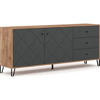 Komoda Komoda Bilbao 183 cm dub Craft Tobacco/grafit