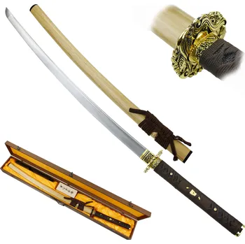 Šermířská zbraň Chladné Zbraně Damašková katana "DAMASCUS" s bohatým příslušenstvím!