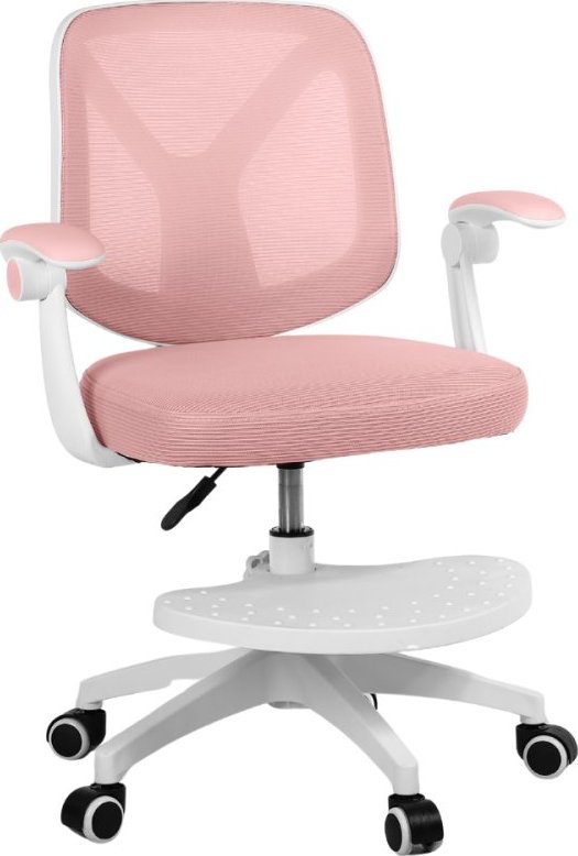 Dětská otočná židle Neoseat JUNI 010 s podnoží — látka, růžová