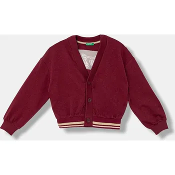 Dívčí svetr Dětský kardigan United Colors of Benetton 32N4C600J.G.seasonal burgundské 93X, vel. 130