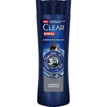Šampon CLEAR Men čisticí šampon 3v1 s dřevěným uhlím 350 ml