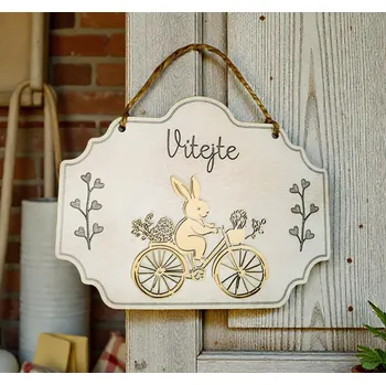 Dekorace z Řečice Dřevěná závěsná Cedulka kolo