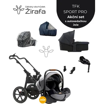 Dětské zboží Akční set TFK Sport PRO- Konstrukce podvozku + hluboká korba+autosedačka+pláštěnky
