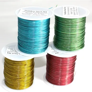 Hobby drát Ocelové barevné lanko 0,6mm 30-80m - Zlatá