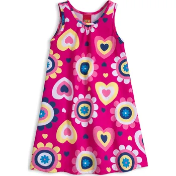 Dívčí šaty Dívčí šaty KYLY KVĚTY, SRDCE růžové Velikost: 116