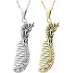 Přívěsek z nerezové oceli dračí hřeben s řetízkem - Light Gold RL