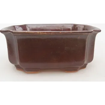 Květináč Keramická bonsai miska 12,5 x 9 x 5,5 cm hnědá