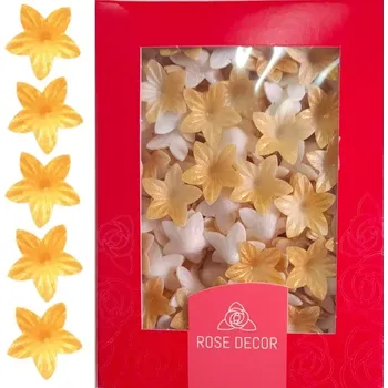 Přisada na vaření a pečení Dekorace oplatková - Květ mini 2 cm zlatý, 400 ks