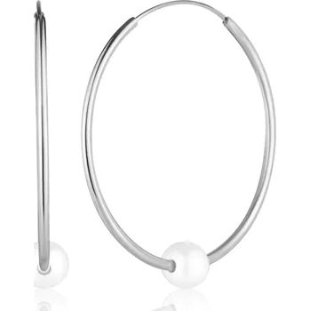 Náušnice Stříbrné náušnice kruhy s perlou