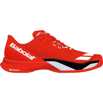 Pánská tenisová obuv Pánská tenisová obuv Babolat Jet Mach 4 Clay Men Cherry Tomato/White EUR 42,5