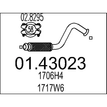 Přední díl výfuku Výfuková trubka MTS 01.43023