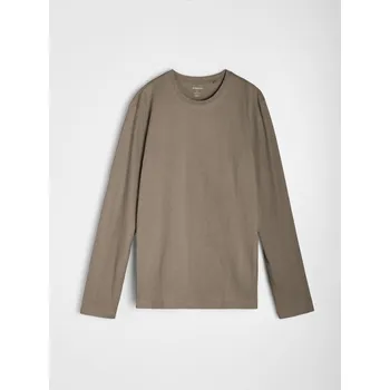 Sinsay - Bavlněné tričko s dlouhými rukávy - hnědá - 650EY-74X - 650EY-74X-S