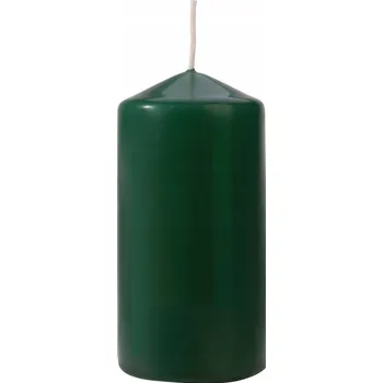 Svíčka Pevná stolní svíčka klasická zelená 12 cm - zelená
