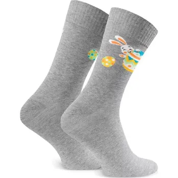 PÁNSKÉ VELIKONOČNÍ PONOŽKY 136 MELANŽOVĚ ŠEDÁ 44-46