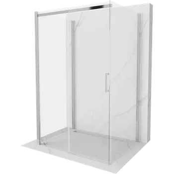 Mexen Omega 3-stěnový sprchový kout 100x80 cm, 8mm čiré sklo - chromový profil, 825-100-080-01-00-3S