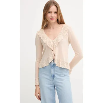 Dámský svetr Kardigan s příměsí lnu Hoss Intropia 6312161 béžová 02X, vel. S