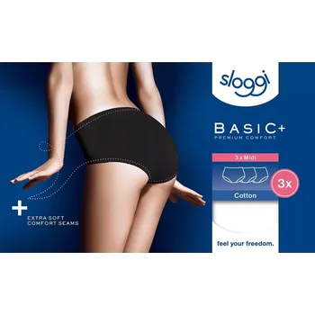 Kalhotky sloggi Basic+ Midi 3P - BLACK - SLOGGI BLACK - SLOGGI 44