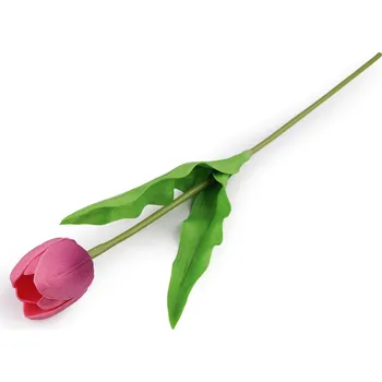 umělá květina Umělý tulipán dlouhý, střední, 6 fialovorůžová