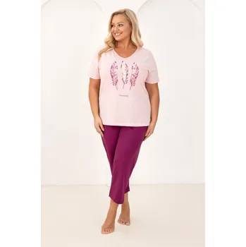 Pánská móda DÁMSKÉ PYŽAMO 742 W/26 Růžová 3xl