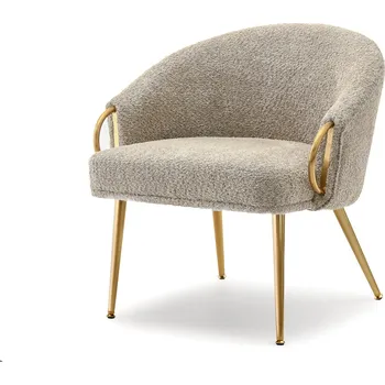 Křeslo Mebel Partner Carma F (tmavobéžová + zlatá)