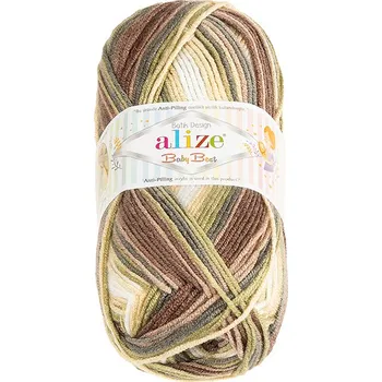 Bellatex Příze BABY BEST BATIK Bílá,Hnědá,Zelená