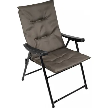 Zahradní nábytek SKLÁDACÍ ZAHRADNÍ ŽIDLE 59X66X45/90CM S POLŠTÁŘEM ŠEDÝ