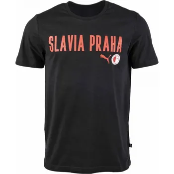 Pánské tričko Pánské triko Puma SLAVIA PRAGUE GRAPHIC TEE M Černá, Červená, Bílá
