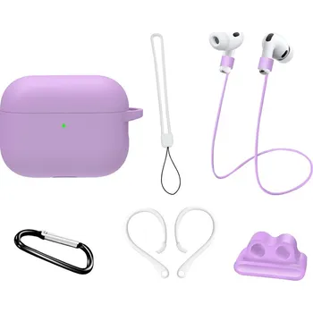 Sluchátka VSECHNONAMOBIL 134379 VSECHNONAMOBIL 6in1 Sada pro ochranu sluchátek Apple AirPods Pro 3 fialová