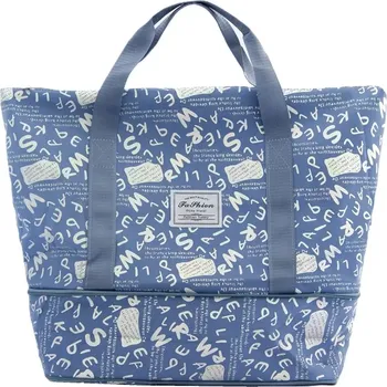 Cestovní taška Modrá cestovní taška FaShion RO230 (RO230 - Dámská modrá cestovní taška s rozšířitelným dnem, pohodlná, kvalitní voděodolný materiál)