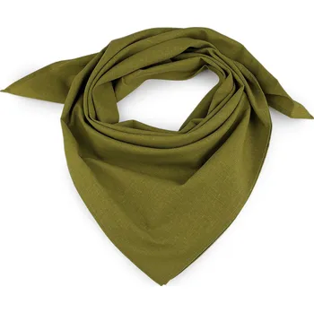 Šátek Bavlněný šátek jednobarevný 70x70 cm, velké, 40 olivová zeleň