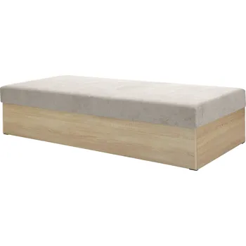 Postel MOB Jednolůžková postel (válenda) 85 cm Fines Idona (hnědošedá) (s roštem a matrací) (s úl. prostorem)