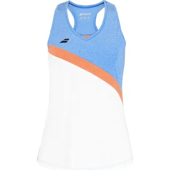 Dívčí tílko Dívčí tílko Babolat Play Tank Top Girl White/Blithe Blue Hthr 10 - 12 let
