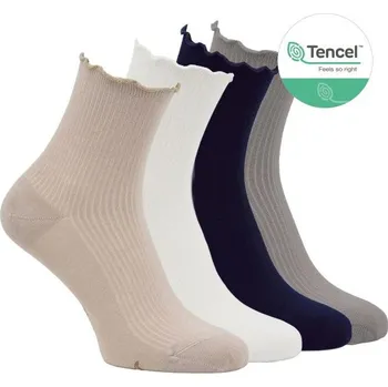 Dámské ponožky Zdravé ponožky dámské elegantní modalové zkrácené ponožky s ozdobným lemem mix 39-42