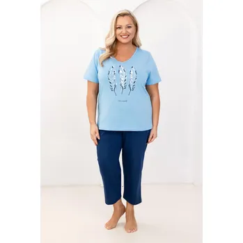 Pánská móda DÁMSKÉ PYŽAMO 742 W/26 Modrá 4XL