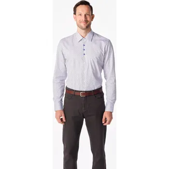 Pánská móda CityZen - BERN Pánská košile regular bílá se vzorem 41