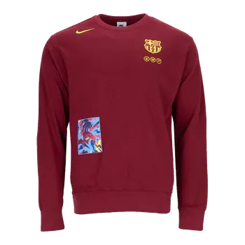 Pánská mikina Nike FC Barcelona Club Fourth rudá UK XL