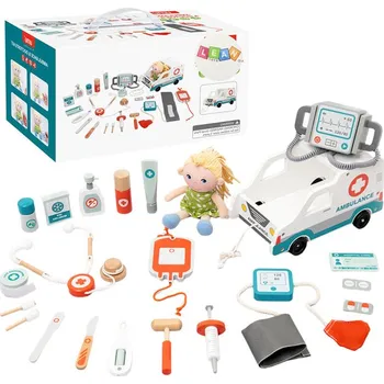 Dřevěná hračka Záchranářská sada pro malého záchranáře Příslušenství Dřevo 22El