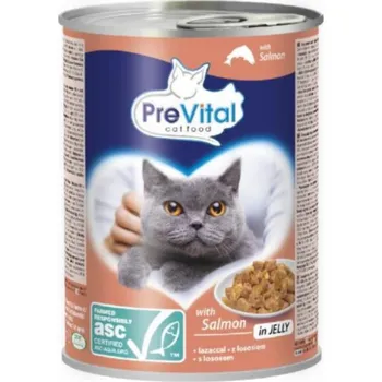 Krmivo pro kočku PreVital Adult Cat konzerva Salmon in Jelly 415 g