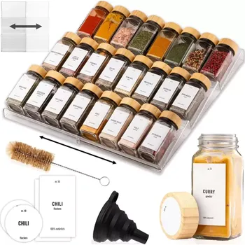 Kořenka Deco Haus Sada kořenek 120 ml bambus 24 ks + organizér do zásuvky